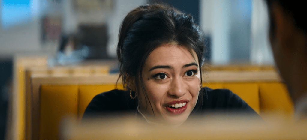 Amber Midthunder as Sherry in Novocaine in diner scene